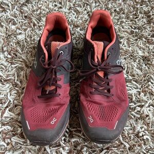 On Running Shoes Size 9 Brown/Coral/Purple